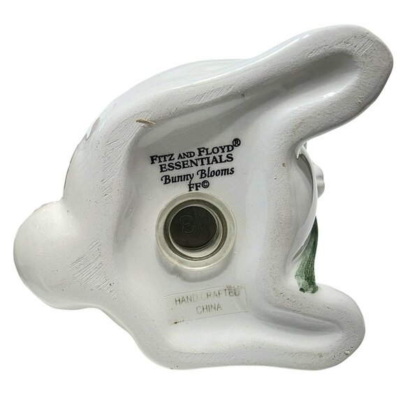 VTG Fitz & Floyd Bunny Blooms Salt Pepper Shakers Ceramic Rabbit Sunflower 4.25" - Picture 3 of 15